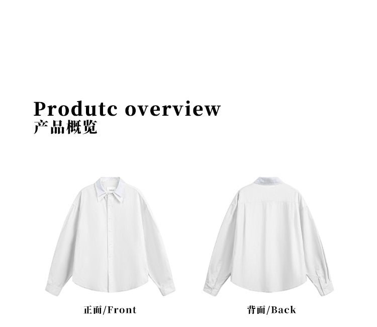 MADWITCH DOUBLE COLLAR PATCHWORK SHIRT #RC140