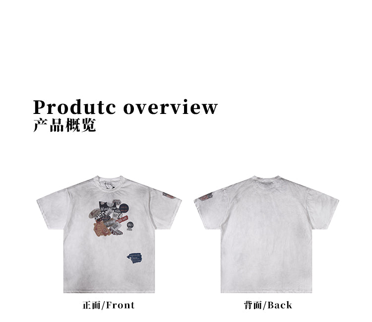 MADWITCH DIRTY DYE PRINTED TEE #8777