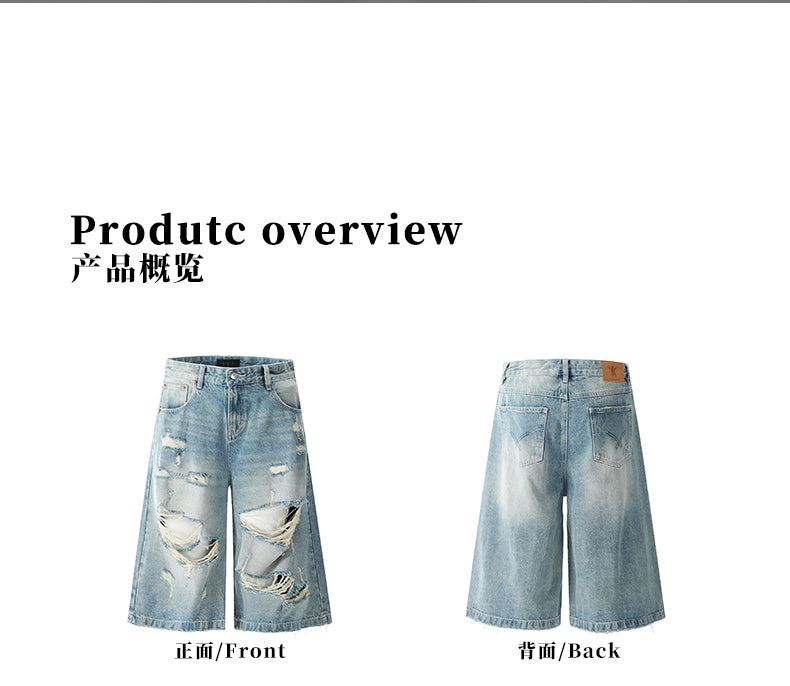 MADWITCH ROCK STYLE DISTRESSED CROP DENIM JEANS #K9562D