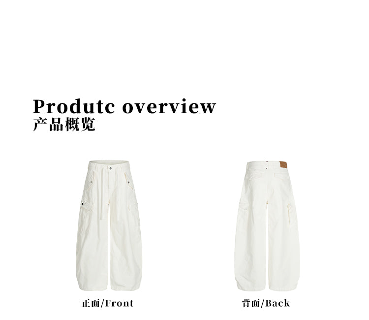 MADWITCH DRAWSTRING MULTI-POCKET CARGO PANTS #Z030