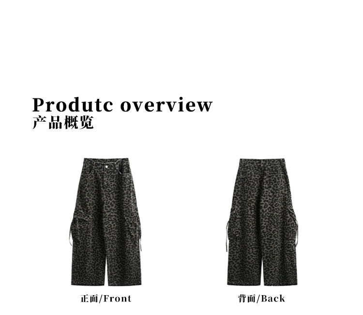 MADWITCH LEOPARD PRINT WIDE-LEG CARGO PANTS #RK179