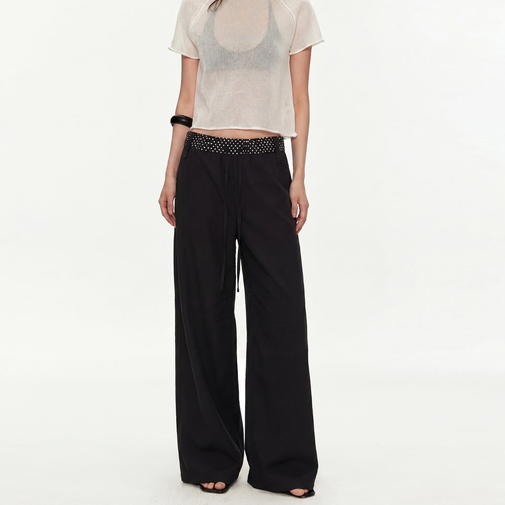 MADWITCH DOT WAIST LOOSE WIDE PANTS #CN6882