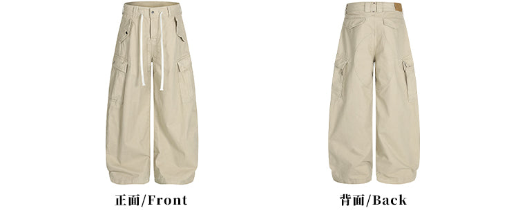 MADWITCH DRAWSTRING MULTI-POCKET CARGO PANTS #Z030