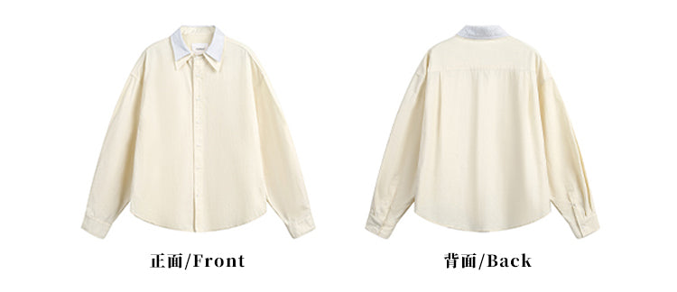 MADWITCH DOUBLE COLLAR PATCHWORK SHIRT #RC140