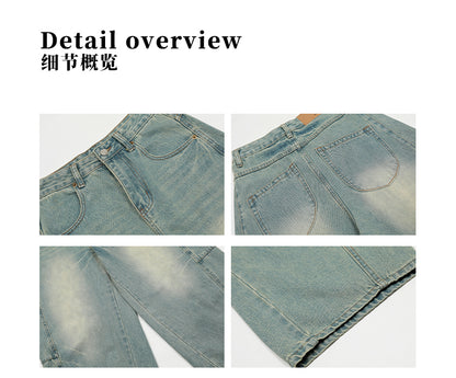 MADWITCH WASHED BAGGY DENIM PANTS #D1675