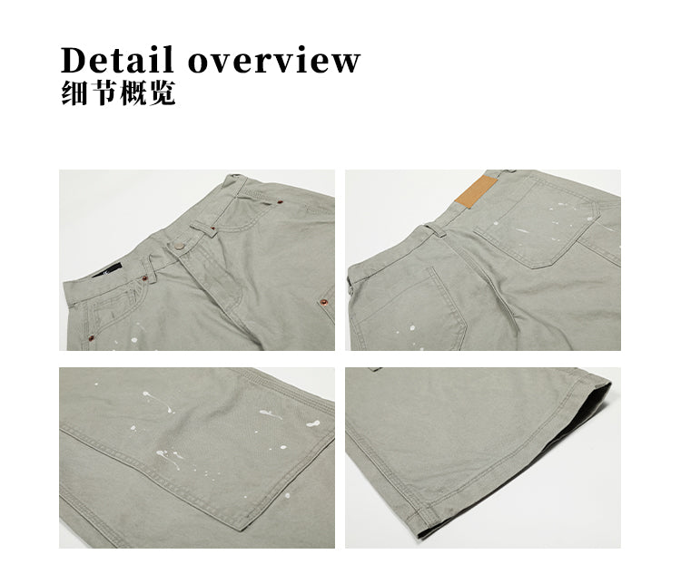 MADWITCH UNISEX PAINT SPLATTER CARGO PANTS #Z031