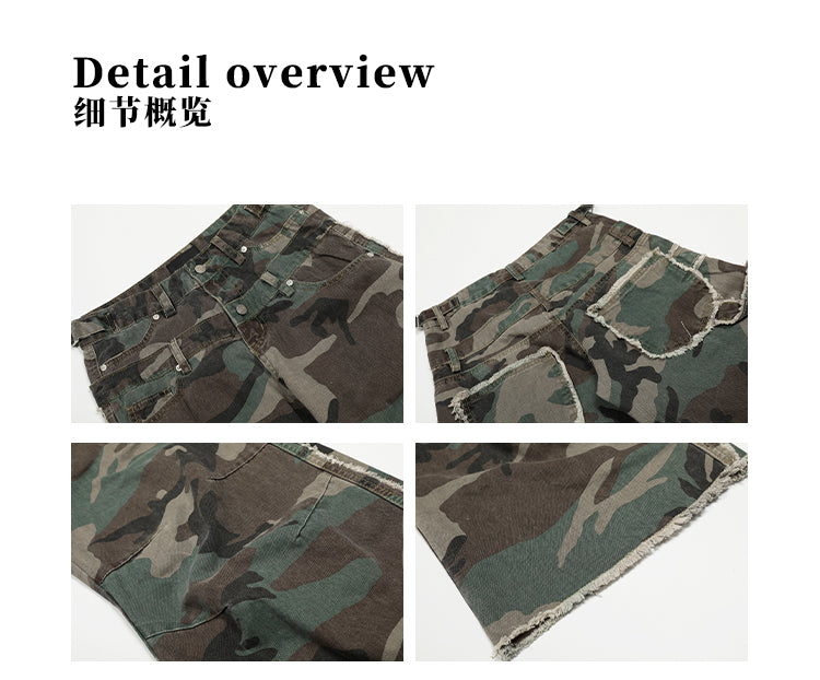 MADWITCH DESIGN CAMO CARGO PANTS #G6841