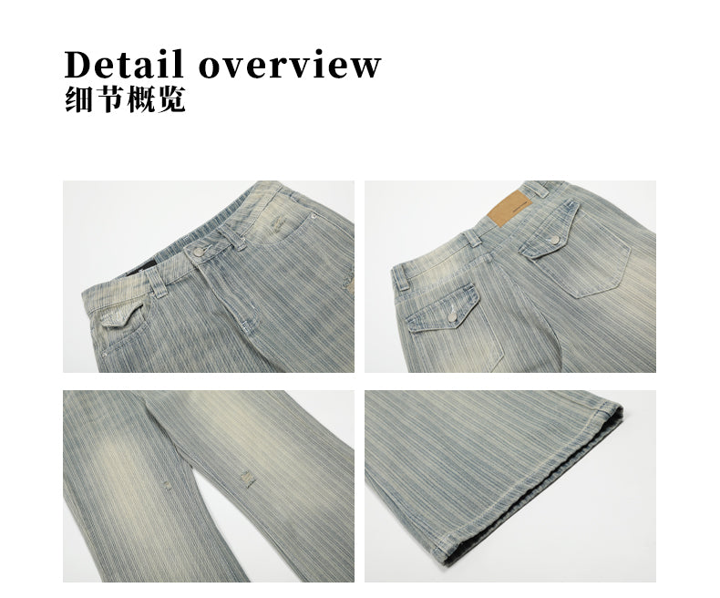 MADWITCH VINTAGE SLUB COTTON JEANS #Z011