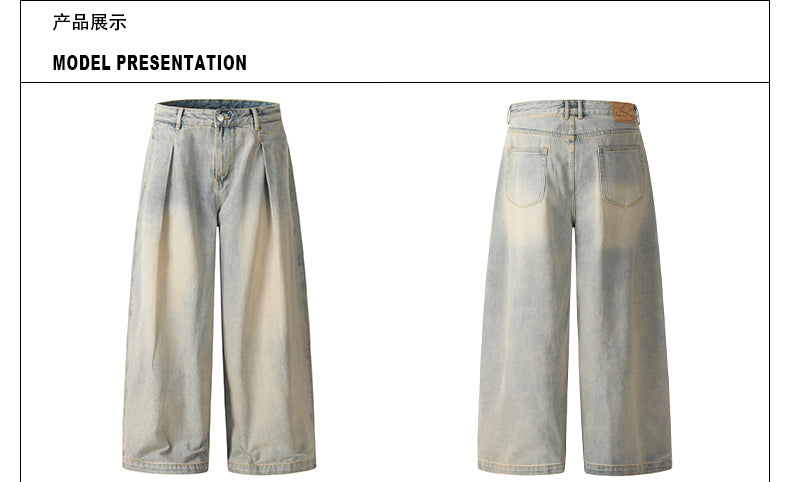 MADWITCH WASHED WIDE-LEG JEANS #K5355