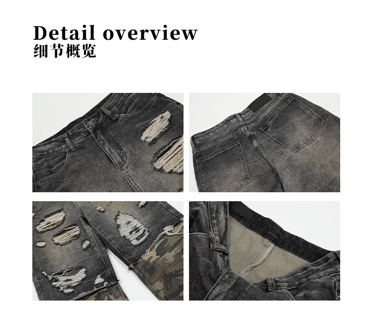MADWITCH PATCHWORK DISTRESSED DENIM #G6605