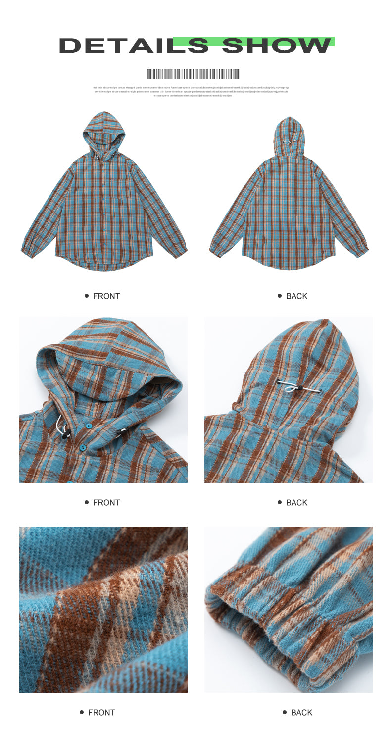 MADWITCH PLAID HOODED JACKET #BC393H