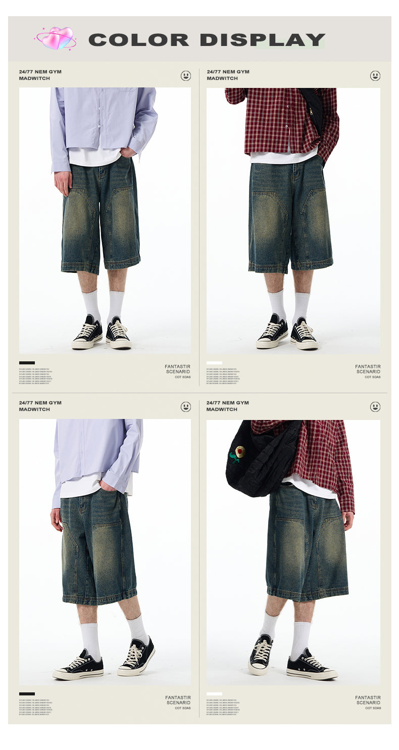 MADWITCH BAGGY SHORTS JEANS #RK56