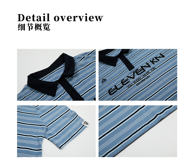 MADWITCH STRIPED POLO T-SHIRT #TH78