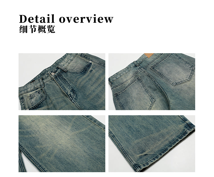 MADWITCH STRAIGHT LEG WIDE-LEG DENIM PANTS #G6621