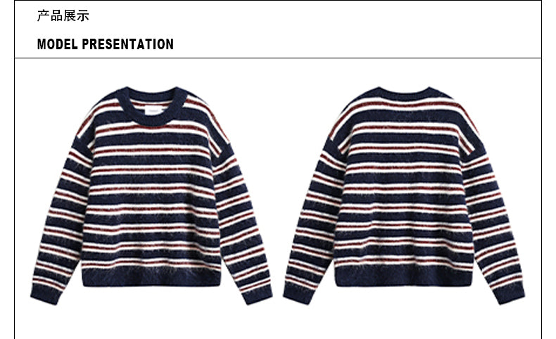 MADWITCH VINTAGE STRIPED SWEATER #RM13