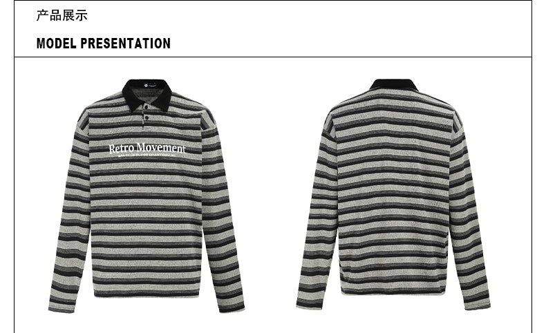 MADWITCH STRIPED POLO SHIRT #L221Q24