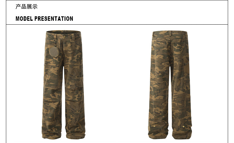 MADWITCH CAMOUFLAGE STRAIGHT LEG WORK PANTS #DCC808