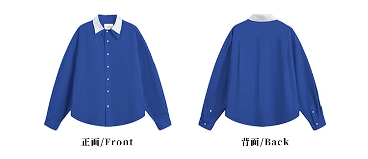 MADWITCH DOUBLE COLLAR PATCHWORK SHIRT #RC140
