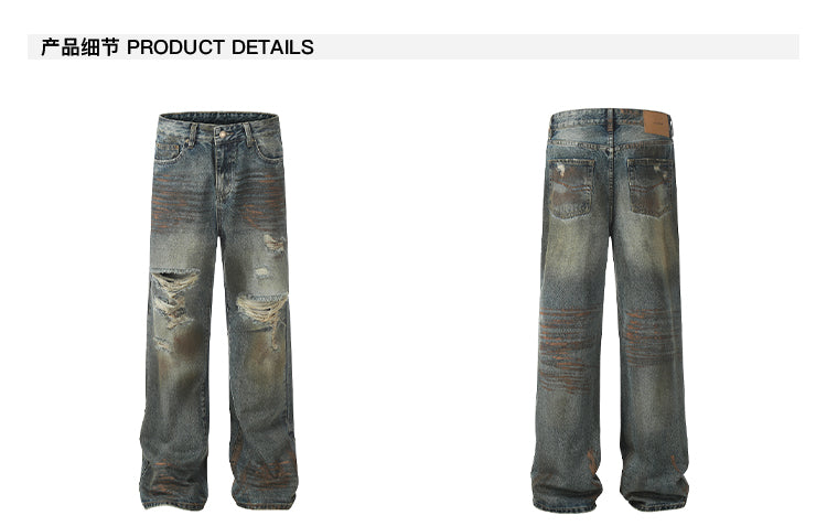 MADWITCH POST-APOCALYPTIC STYLE RIPPED JEANS #G6310