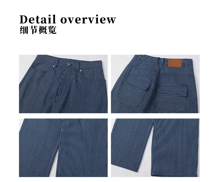 MADWITCH STRIPED WIDE-LEG CASUAL PANTS #L485
