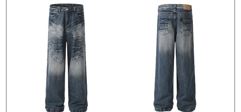 MADWITCH CRACKLE WASHED DENIM PANTS #DCD1650
