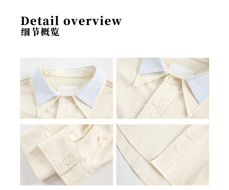 MADWITCH DOUBLE COLLAR PATCHWORK SHIRT #RC140