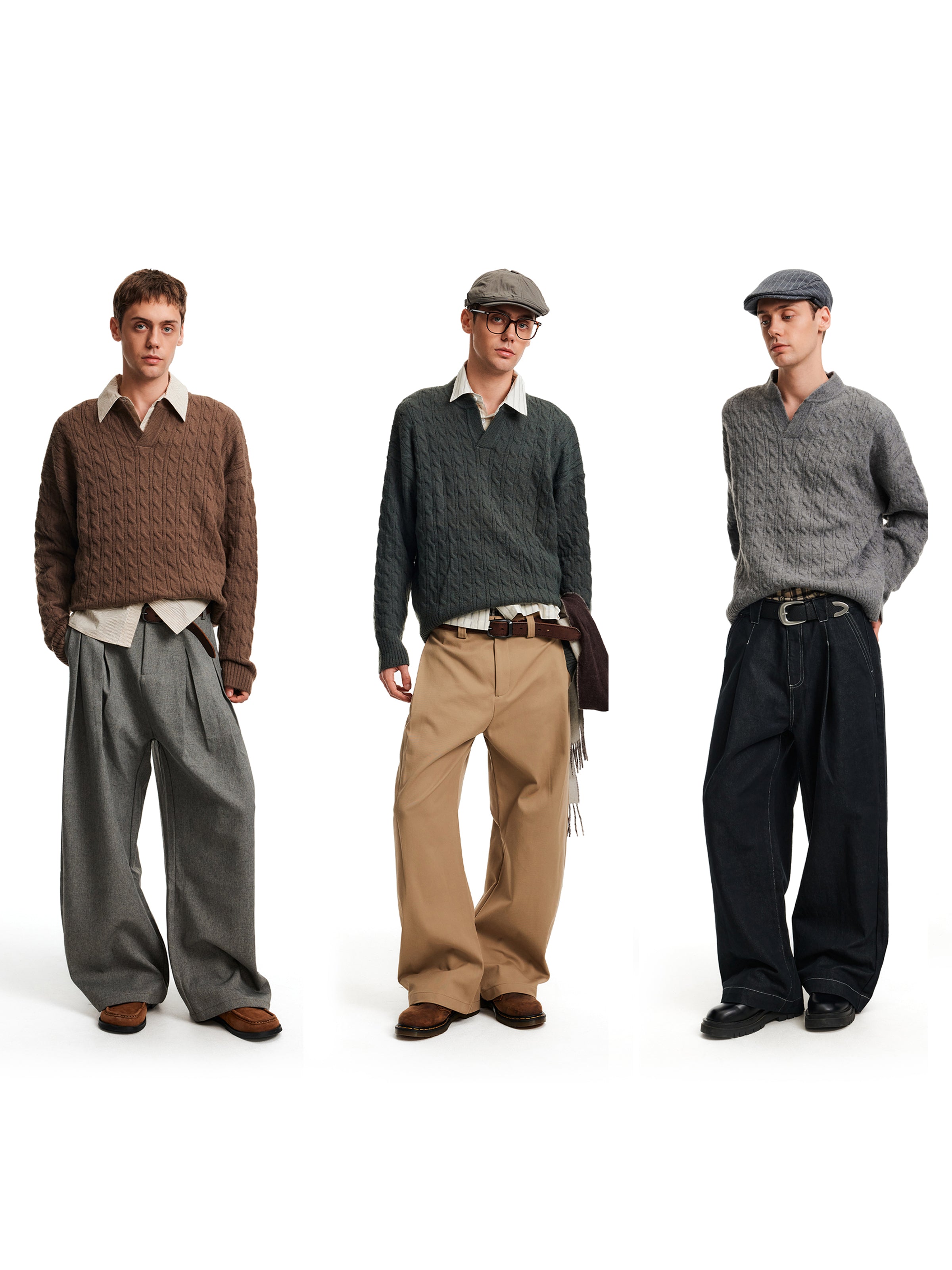 MADWITCH CABLE VEE SWEATER #25716