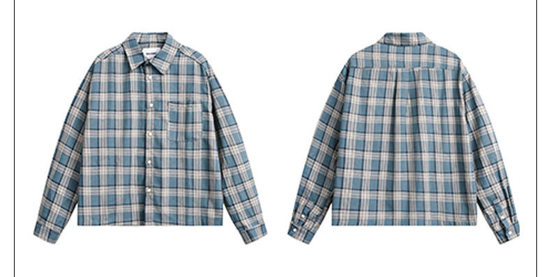 MADWITCH SLIM FIT HEIGHTENING PLAID SHIRT #RC76