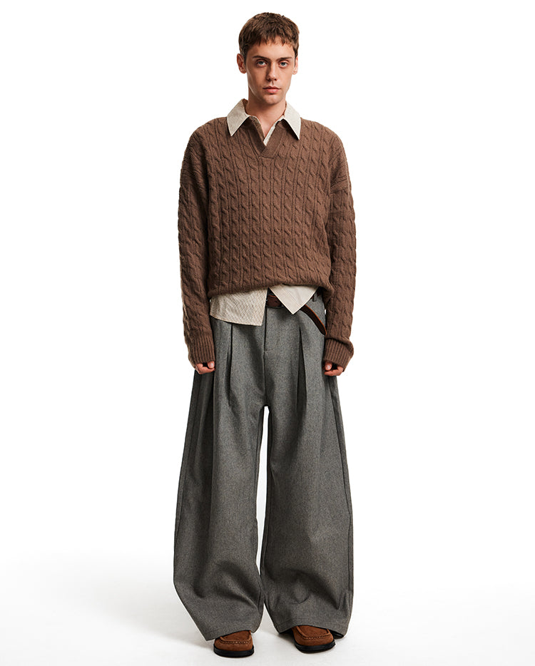 MADWITCH CABLE VEE SWEATER #25716