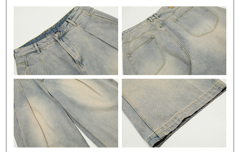 MADWITCH WASHED WIDE-LEG JEANS #K5355