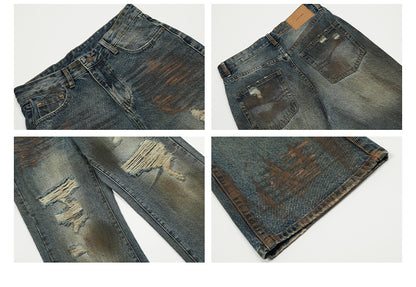 MADWITCH POST-APOCALYPTIC STYLE RIPPED JEANS #G6310