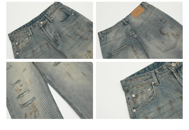 MADWITCH DISTRESSED VINTAGE JEANS #G6358