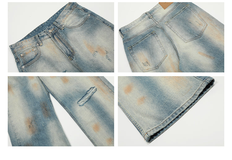 MADWITCH CROPPED DISTRESSED JEANS #DCG6369-1