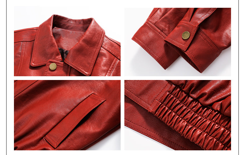 MADWITCH ANKLE-RED LEATHER JACKET #W38