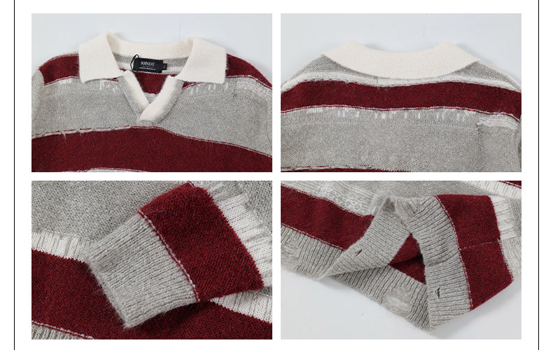MADWITCH IRREGULAR STRIPED SWEATER #G840