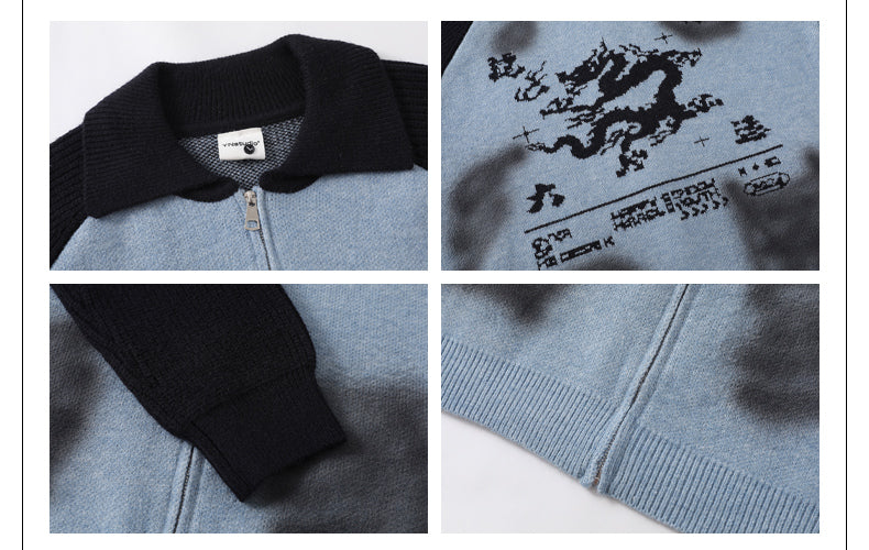MADWITCH COLOR-BLOCKED SWEATER JACKET #M390