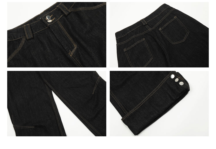 MADWITCH VINTAGE BUTTON JEANS #BKJ24123