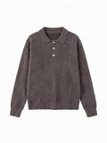 MADWITCH FAUX-MINK POLO KNIT SWEATER #RM34