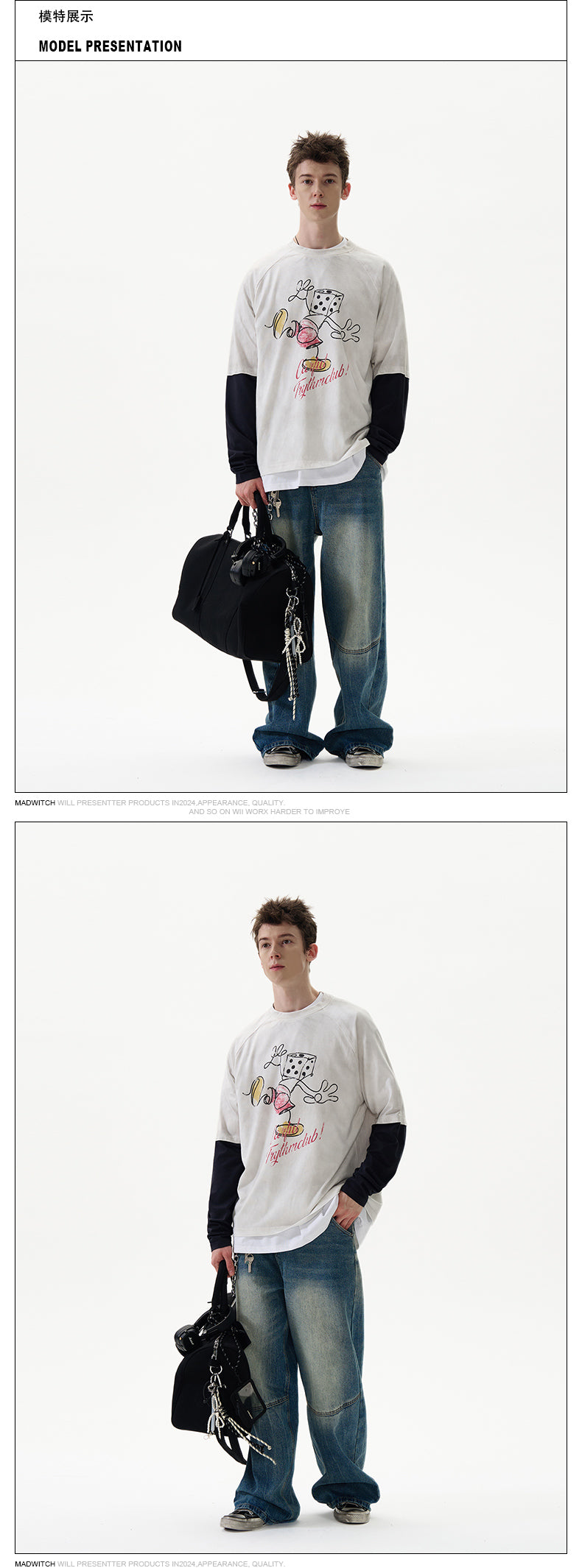 MADWITCH FUNNY PRINT LONG SLEEVE #27257