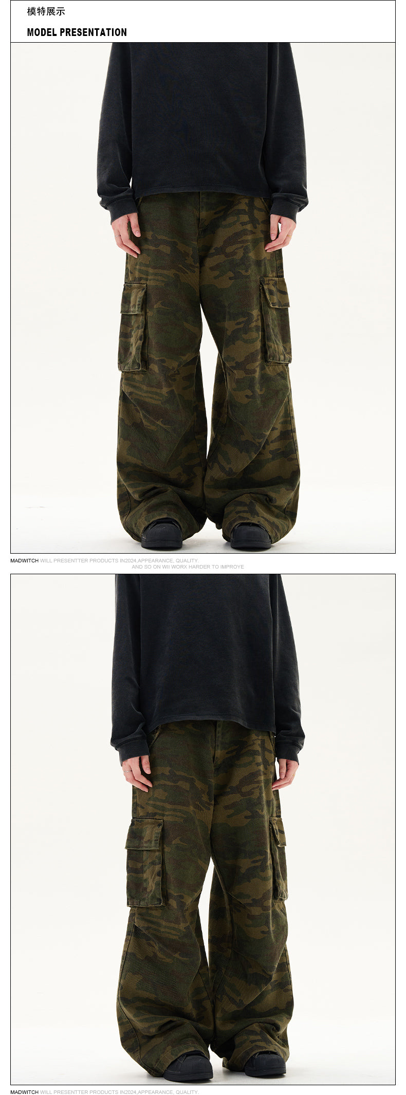 MADWITCH STRAIGHT-LEG CAMOUFLAGE PANTS #CK6502