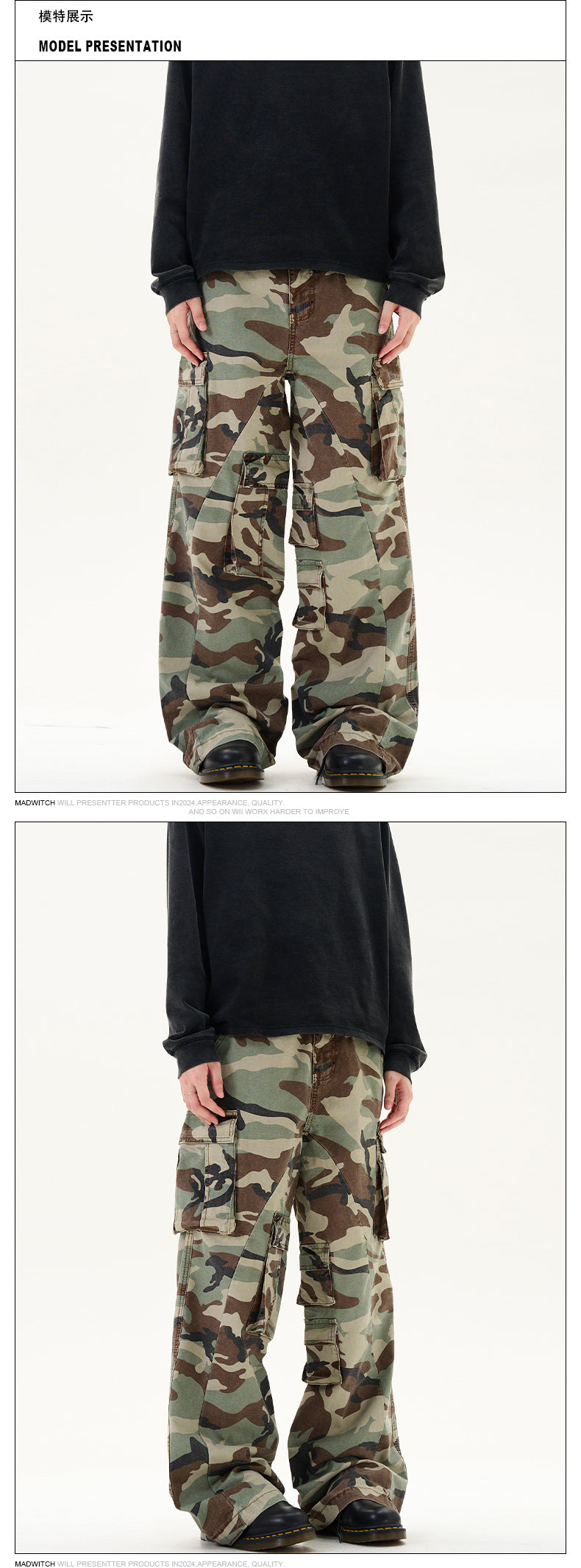 MADWITCH CAMOUFLAGE CASUAL CARGO PANTS #CK3320