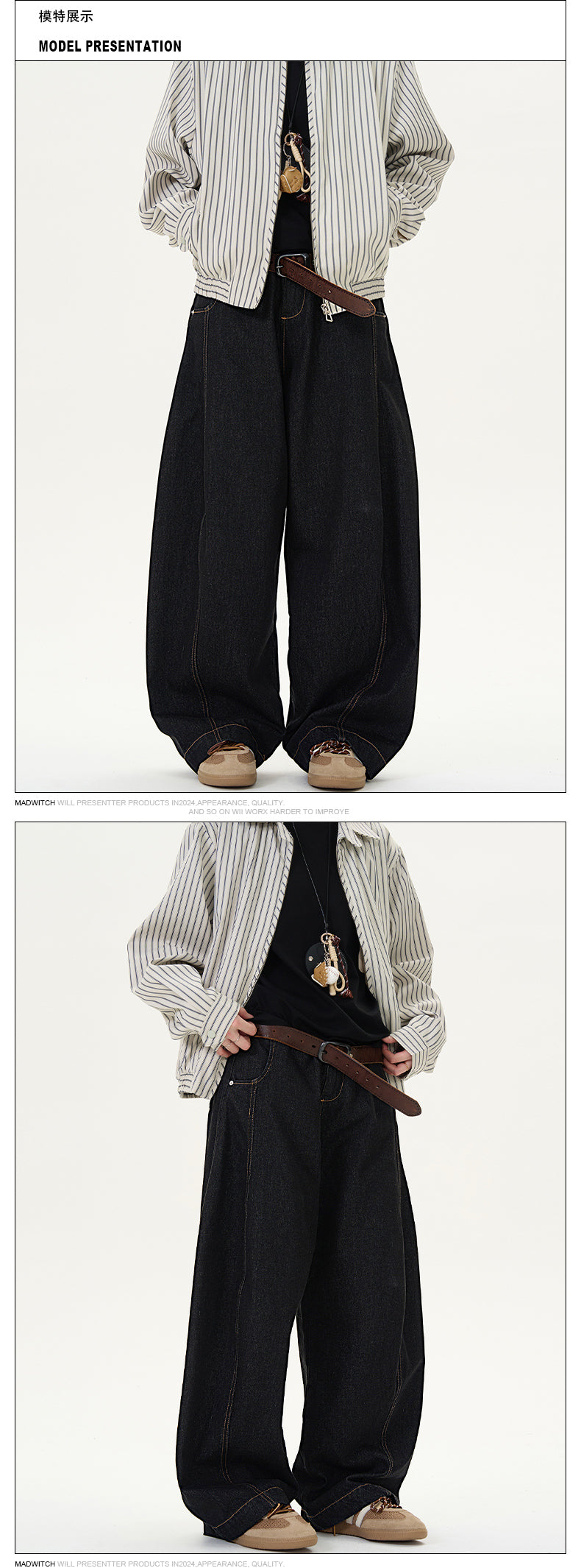 MADWITCH UNISEX CURVED CUT DENIM #G6480
