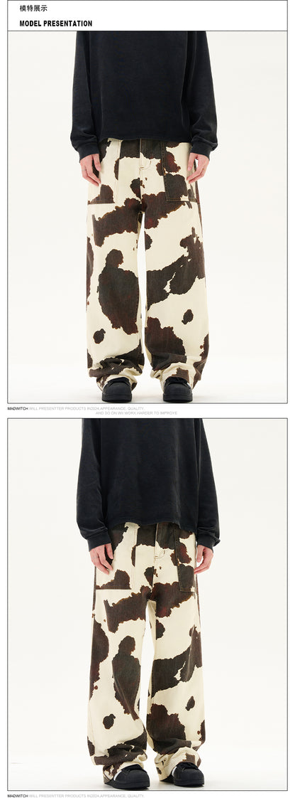 MADWITCH COW PRINT VINTAGE JEANS #58151