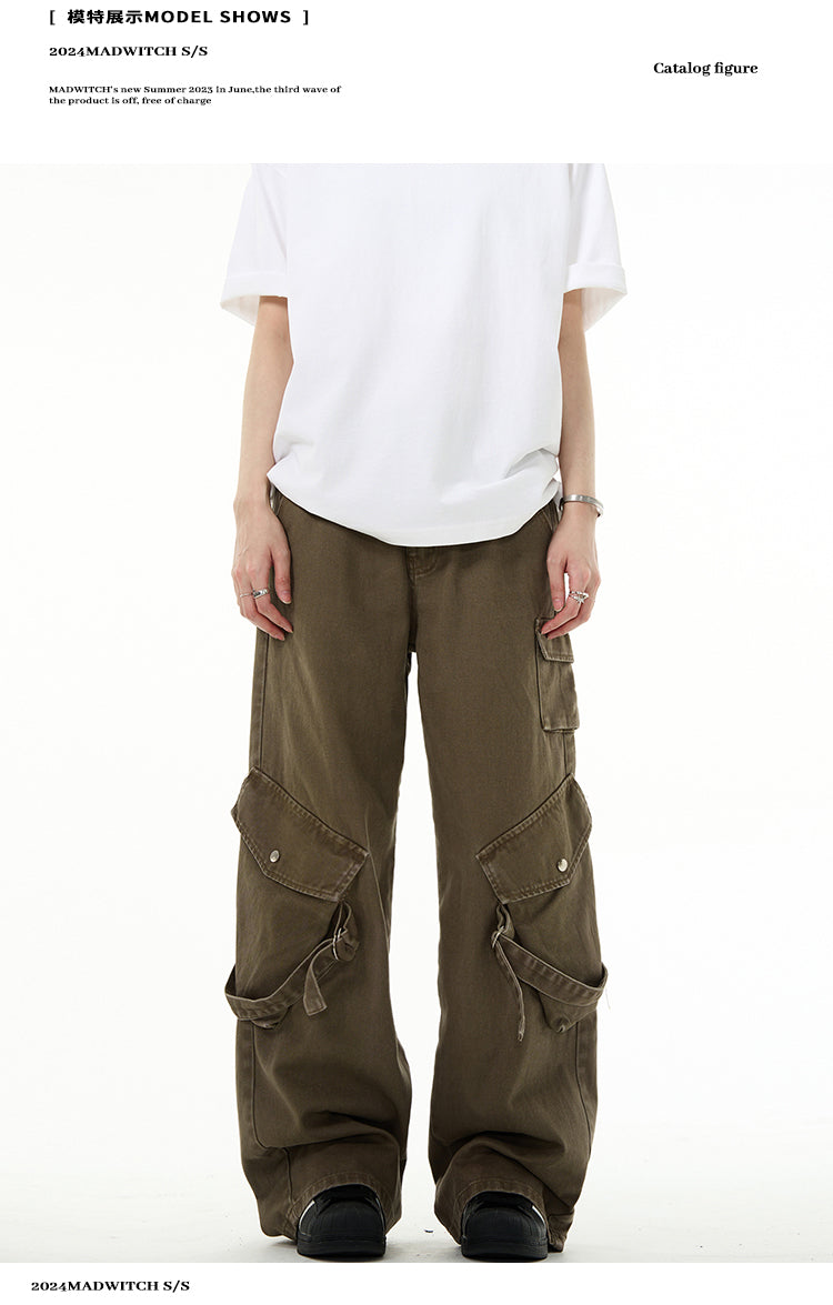 MADWITCH MULTI POCKETS CARGO PANTS #D3509