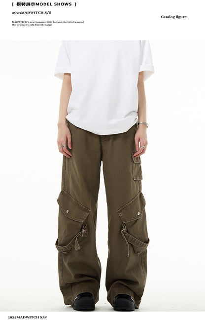 MADWITCH MULTI POCKETS CARGO PANTS #D3509