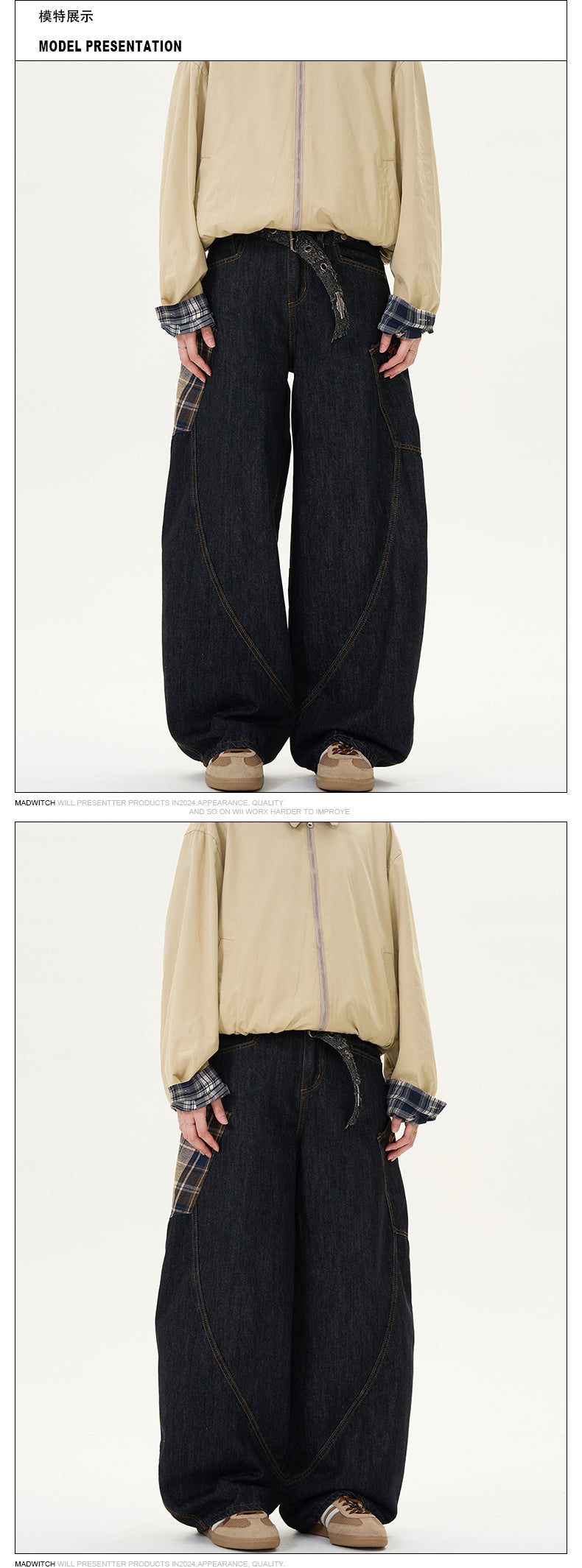 MADWITCH CURVED HEM DENIM #L428