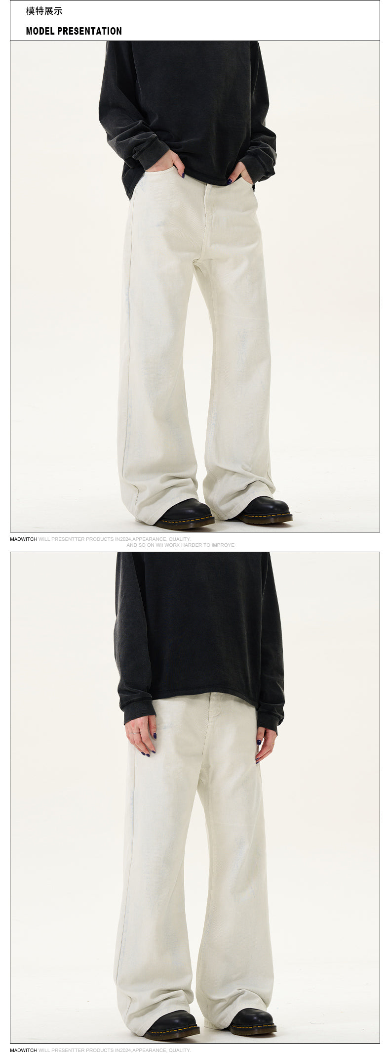 MADWITCH TIE-DYE WASHED DENIM PANTS #G6451
