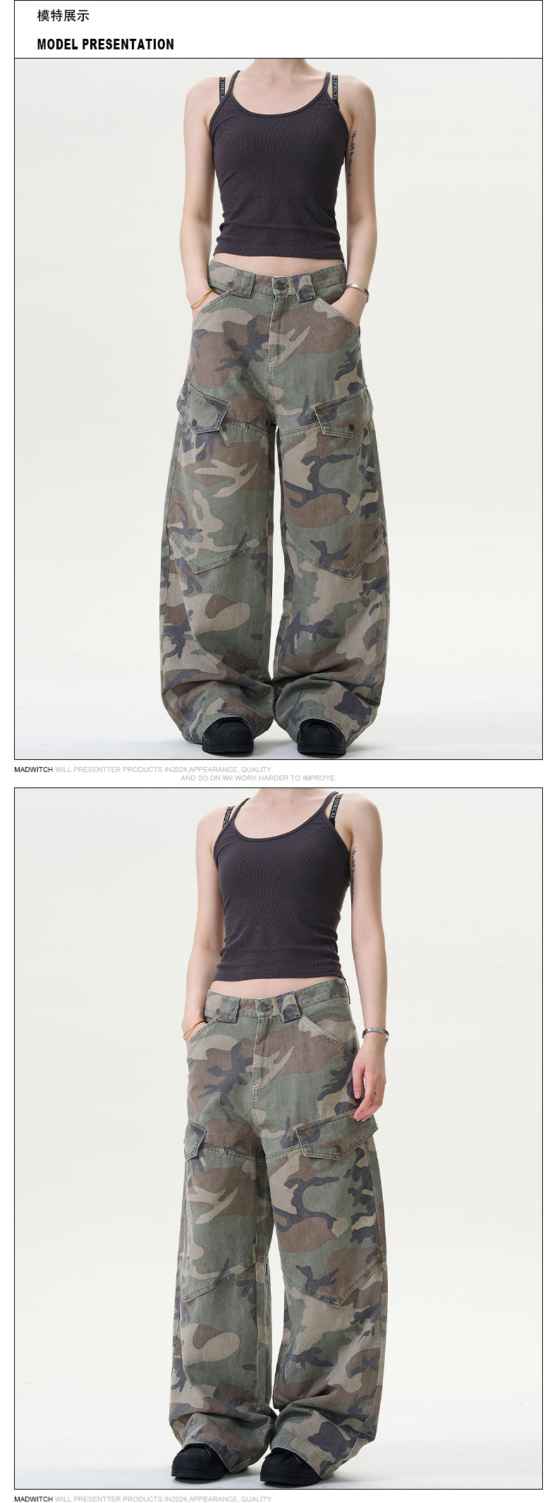 MADWITCH Street Style Camouflage Cargo Pants #CK6518
