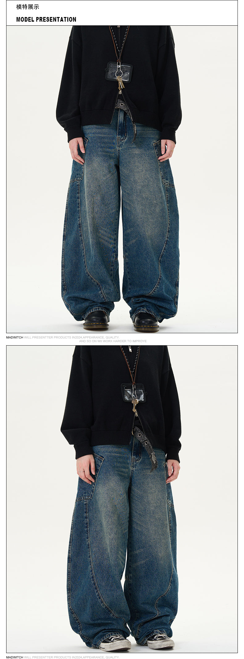 MADWITCH CURVED LEG JEANS #58115