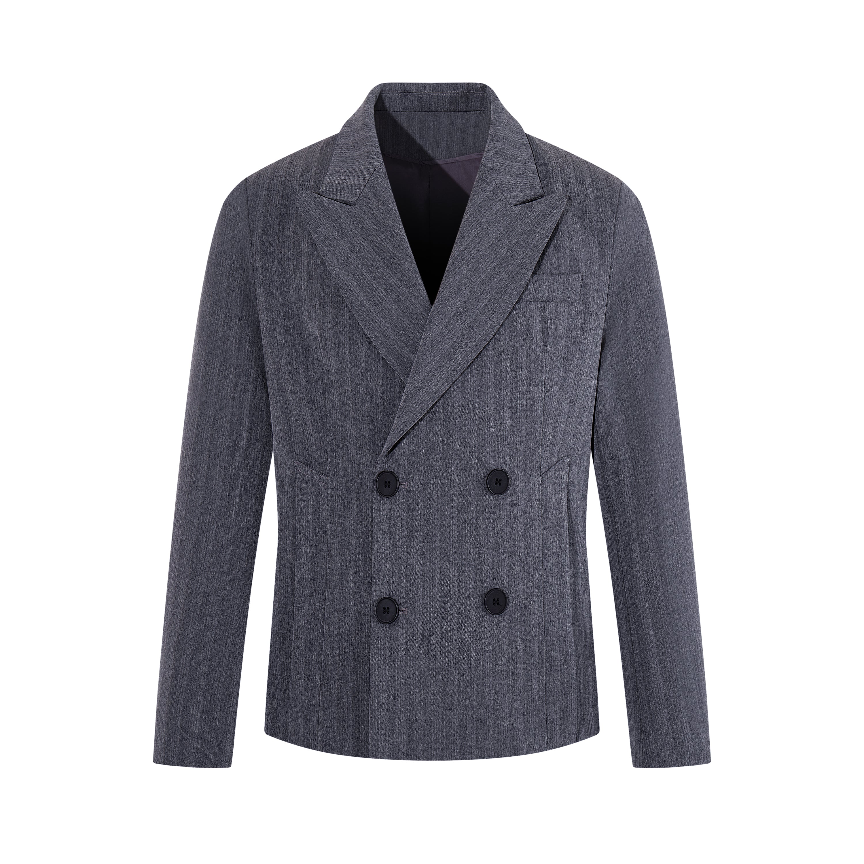 MADWITCH SHADOW-PINSTRIPE DOUBLE-BREASTED BLAZER #AW26122